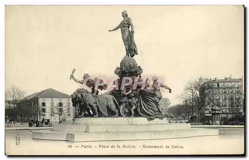 Paris - 20 - Place de la Nation - Monument de dalou - Ansichtskarte AK