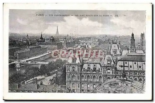 Paris - 1 - Vue Panoramique - Les Sept Ponts - Ansichtskarte AK