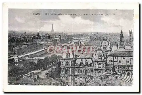 Paris - 1 - Vue Panoramique - Les Sept Ponts - Cartes postales