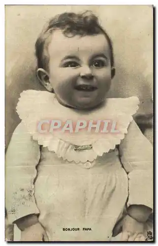 Fantaisie - Bebe - Baby Bonjour papa - Smiling Infant - Cartes postales