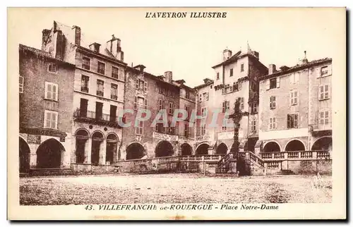 Villefranche-de-Rouergue - Place Notre Dame - Ansichtskarte AK