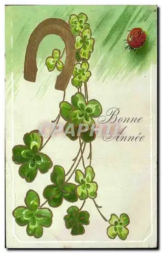 fetes - Bonne Annee - Porte Bonheur - trefle - cheval a fer - ladybug - ladybird - four leaf clover