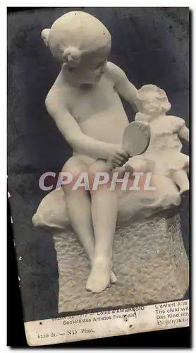 Arts - Sculpture - Unusual Sculpture - Child with doll - Cartes postales