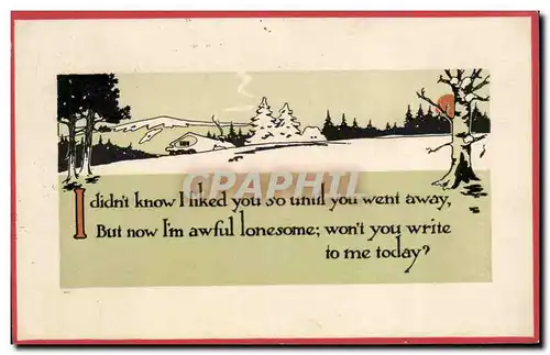 Voeux - I didn&#39t know I liked you so until you went away - winter scene - Cartes postales