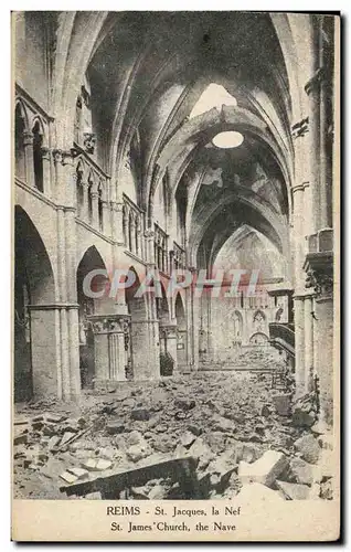 Reims - St Jacques - Le Nef - en Ruines - Cartes postales