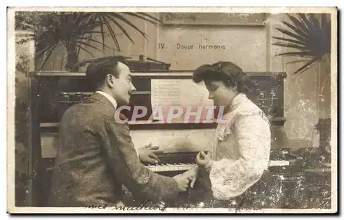 Fantaisie - Couple - Douce Harmonie - piano - klavier - Cartes postales