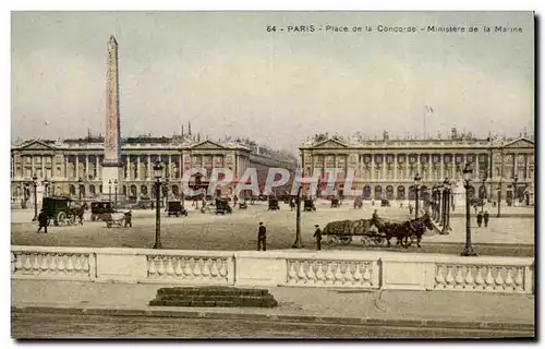 Paris - 8 - Place de la Concorde - Ministere de la Marine - cheval - horse - Ansichtskarte AK