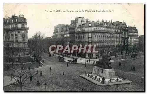 Paris - 14 - Panorama de la Place du Lion de Belfort - Ansichtskarte AK