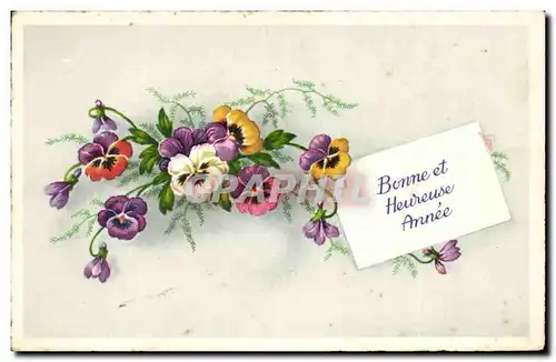 Fetes - Bonne et Heureuse Annee - fleurs - flowers - - Cartes postales