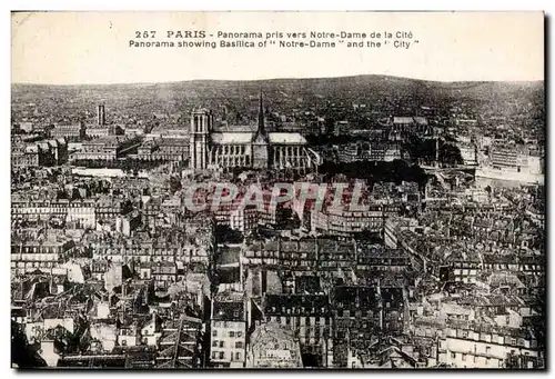 Paris - 4 - Panorama pris vers Notre Dame de la Cite - Cartes postales