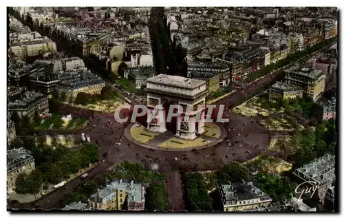 Paris - En Avion sur Paris - La Place et l&#39arc de Triomphe de l&#39Etoile - Ansichtskarte AK