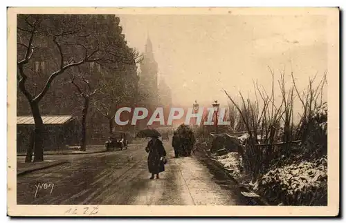 Paris - 4 - Le Quai aux Fleurs sous la neige - Yvon - Cartes postales