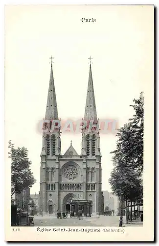 Paris - 19 - Eglise Saint Jean Baptiste - Belleville - Ansichtskarte AK -