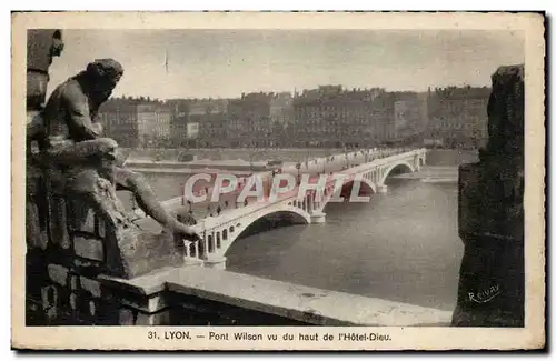 Lyon - Pont Wilson - Vu du haut de l&#39Hotel de Ville Ansichtskarte AK