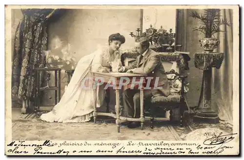 Fantaisie - Couple musing at desk Cartes postales