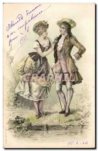 Fantaisie - Couple in elegant clothing Ansichtskarte AK