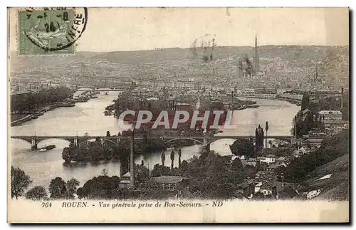 Cartes postales Rouen Vue generale prise de Bon Secours