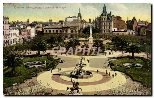 Ansichtskarte AK Argentine Buenos Aires Plaza y avenida de Mayo