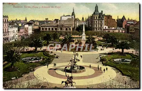 Cartes postales Argentine Buenos Aires Plaza y avenida de Mayo