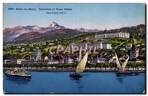 Evian les Bians Cartes postales splendide et Royal Hotels