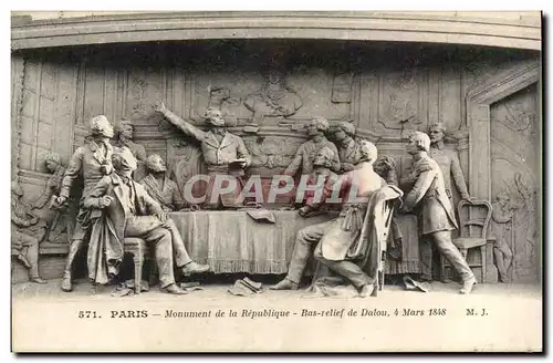 Paris - 10 - Monument de la Republique - Bas Relief - Ansichtskarte AK