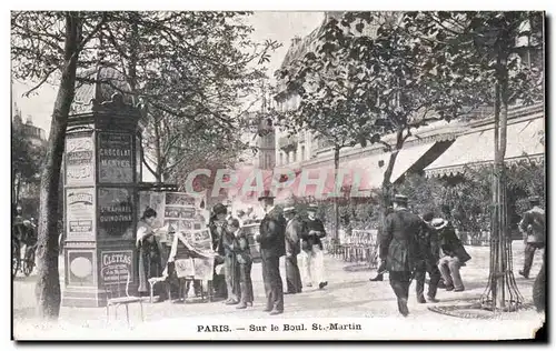 Paris - 10 - Sur le Boulevard St Martin - IIlustration - Kiosque - Ansichtskarte AK