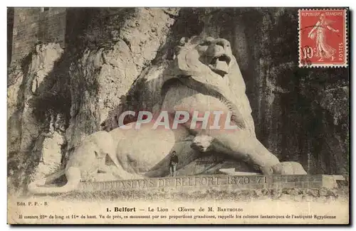 Cartes postales le Belfort Le lion oeuvre de Bartholdi