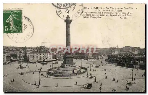 Cartes postales Paris La place de la Bastille et la colonne de Juillet