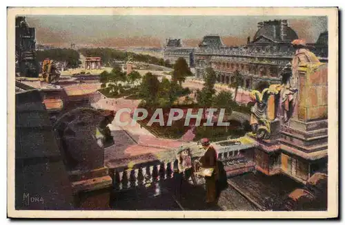 Paris Cartes postales Perspective sur les jardins du Louvre et des Tuileries