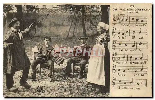 Ansichtskarte AK Folklore Costume Danse Oh ! Vai Descouiffado ( bourree accordeon )