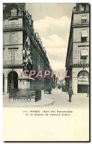 Paris Ansichtskarte AK Rue des Pyramides et la statue de Jeanne d&#39Arc