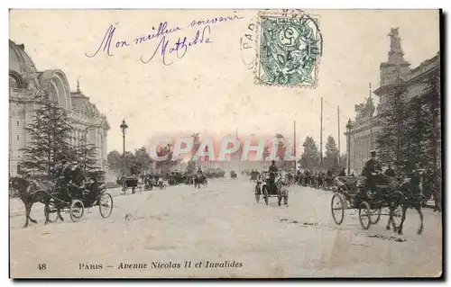 Paris Cartes postales Avenue Nicolas II et Invalides