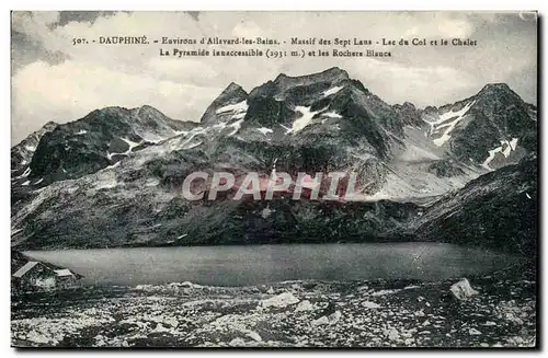 Ansichtskarte AK DAuphine Environs d&#39Allevard les Bains Massif des Sept Laus Lac du col et le chalet La pyrami