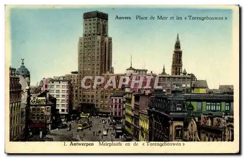 Belgique Belgie Anvers Place de Meir et es Torengebouwen