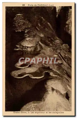 Cartes postales Puits de Padirac Grand Dome le lac superieur et les stalagmites