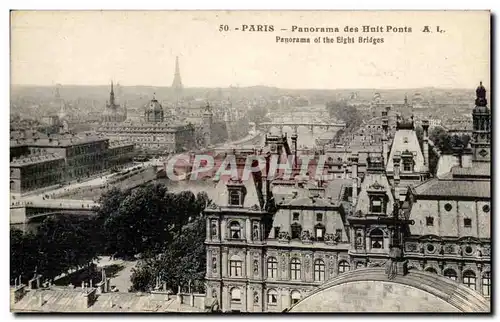 Paris Ansichtskarte AK Panorama des huit ponts