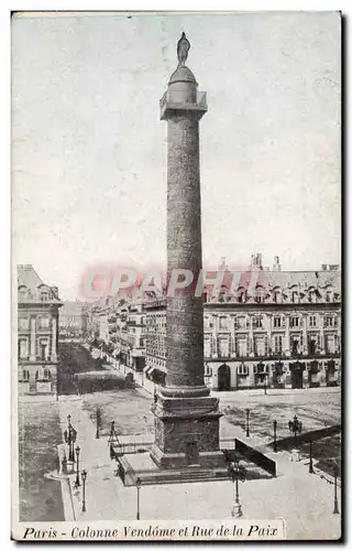 Paris Cartes postales Colonne Vendome et rue de la Paix