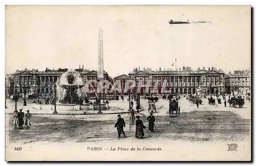 Paris Cartes postales La place de la concorde ( avion aeroplane )