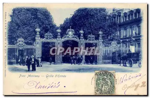 Paris Cartes postales Parc monceau GRille d&#39entree