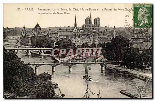 Paris Cartes postales Panorama sur la Seine la Cite Notre DAme et la pointe du Vert Galant