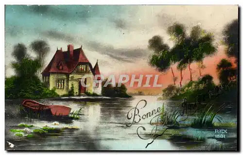 Cartes postales Fantaisie Paysage Maison Bonne fete