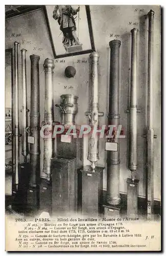 Paris Cartes postales Hotel des Invalides Musee de l&#39armee Mortier en fer forge ( militaria )