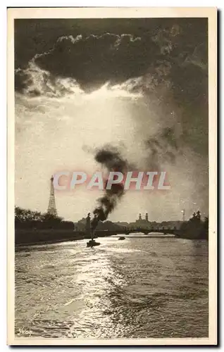 Paris Ansichtskarte AK Tour Eiffel Effet d&#39eclairage sur la Seine