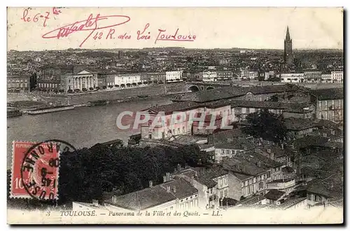 Cartes postales Toulouse Panorama de la ville et des quais