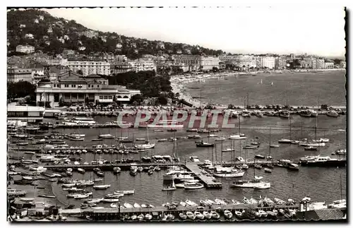 Moderne Karte Cannes le port le casino municipal et la croisette vus du Suquet