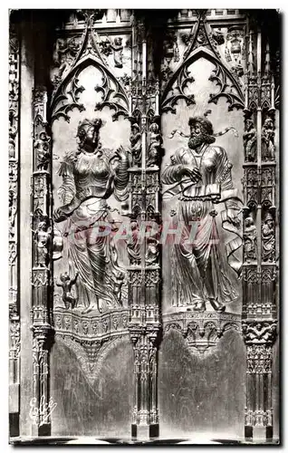 Cartes postales moderne Auch Details de stalles La Charite et le Voyant