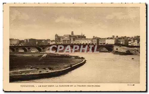 Cartes postales Toulouse Le pont neuf la GAronne et la prairie des filtres