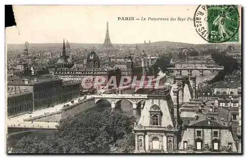 Paris Cartes postales Le panorama des sept ponts