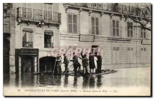 Paris Cartes postales Inondations de janvier 1910 Radeau Quai de Billy