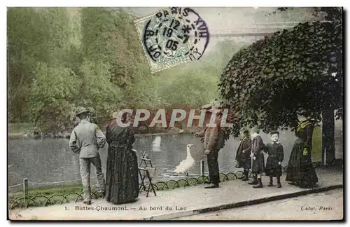 Paris Cartes postales Buttes Chaumont Au bord du lac